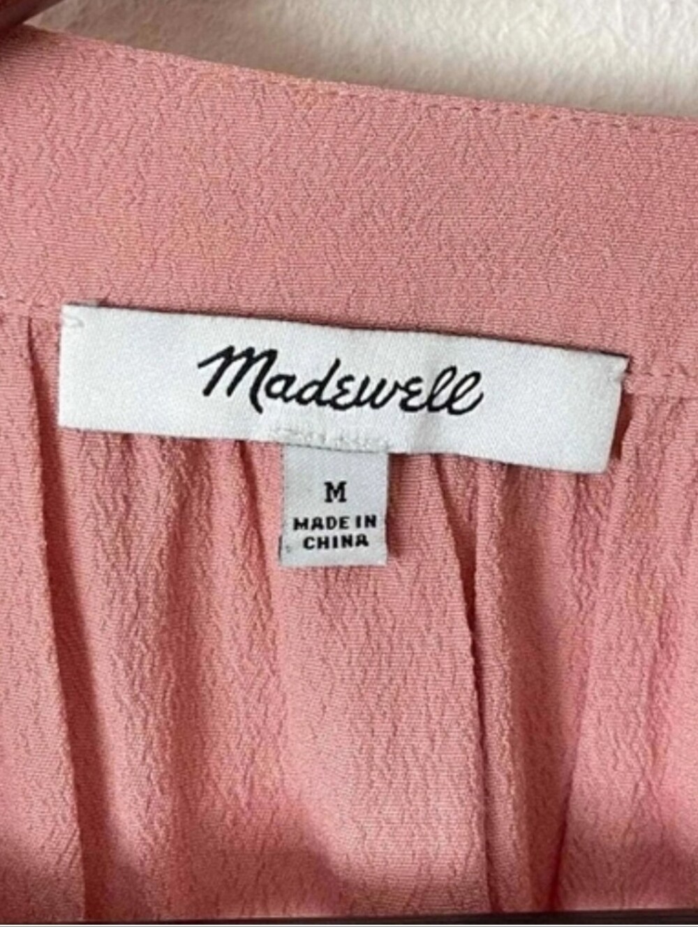 🩵 Madewell Lace-Up V-Neck Blouse - Coral - Picture 5 of 5